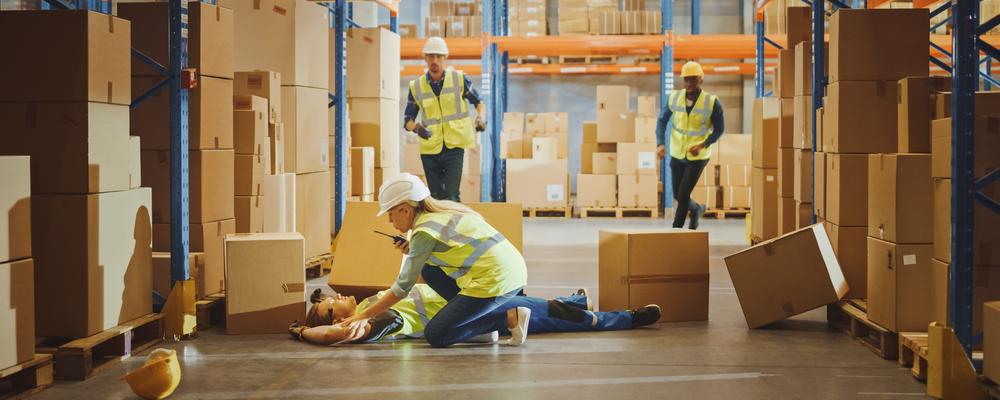 Home Depot Warehouse Worker Laying on the Floor With Injury